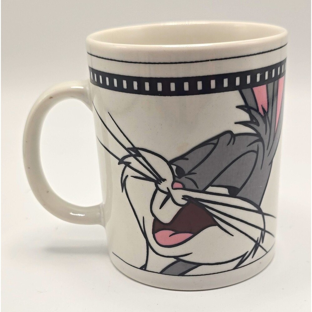 Vintage Bugs Bunny Coffee Mug 2001 Gibson Looney Tunes Film Strip Ceramic Cup